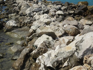 Light color rocks, stones - Sea Coast - granit