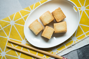 Fish Tofu in the plate