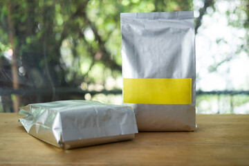 Blank paper bag package of coffee beans