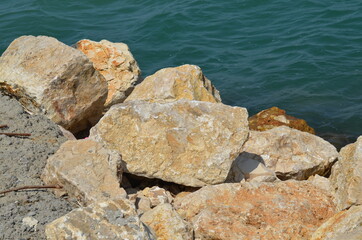 Light color rocks, stones - Sea Coast - granit