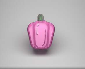 Obraz premium 3d dimensional icon symbol of paprika with a layer of glass material on the outside of the object, suitable for modern flat fruit designs that are comfortable to look at