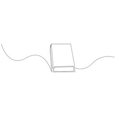 Obraz premium Book one line. Vector drawing.