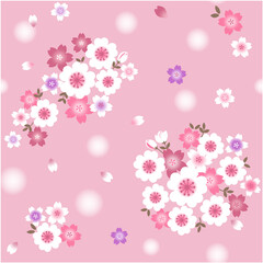 シームレスな桜梅の花のパターン, 和風にも使える花柄