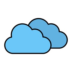Fototapeta premium Vector Clouds Filled Outline Icon Design