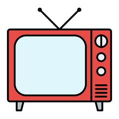 Vector Television Filled Outline Icon Design