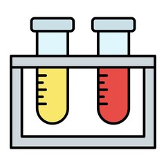 Vector Test Tubes Filled Outline Icon Design