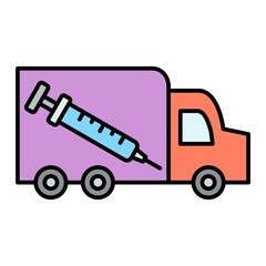 Vector Vaccination Delivery Filled Outline Icon Design