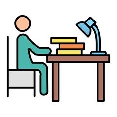 Vector Reading Filled Outline Icon Design