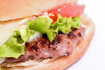hamburger fast food on white background