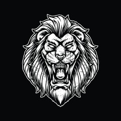 Lion drawing mascot illustration design