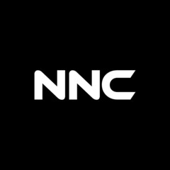NNC letter logo design with black background in illustrator, vector logo modern alphabet font overlap style. calligraphy designs for logo, Poster, Invitation, etc.