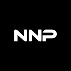 NNP letter logo design with black background in illustrator, vector logo modern alphabet font overlap style. calligraphy designs for logo, Poster, Invitation, etc.
