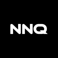 NNQ letter logo design with black background in illustrator, vector logo modern alphabet font overlap style. calligraphy designs for logo, Poster, Invitation, etc.