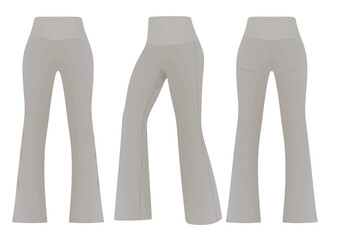 Grey flared loose pants. vector