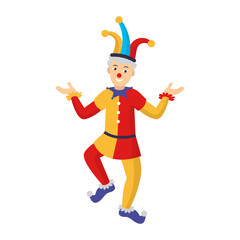 Laughing jester Concept Vector Icon Design, Circus characters Symbol, Carnival performer Sign, Festival troupe Stock illustration - obrazy, fototapety, plakaty