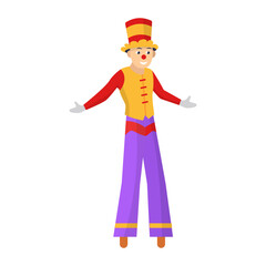 stilt walkers Concept, moko jumbie Vector Icon Design, Circus characters Symbol, Carnival performer Sign, Festival troupe Stock illustration