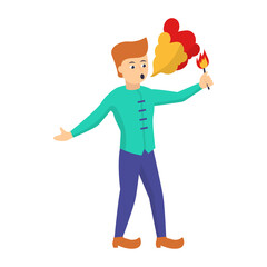 fire eater Concept, The Blow Out  Vector Icon Design, Circus characters Symbol, Carnival performer Sign, Festival troupe Stock illustration