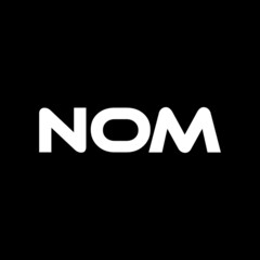 NOM letter logo design with black background in illustrator, vector logo modern alphabet font overlap style. calligraphy designs for logo, Poster, Invitation, etc.
