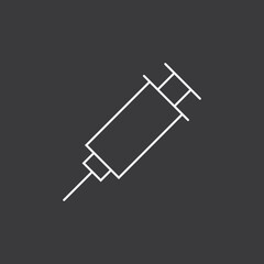 Syringe icon. Vaccine symbol. Linear vector illustration.