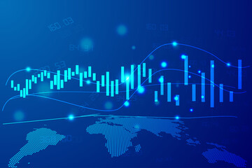 Financial stock market chart technical abstract background