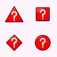 Question mark sign icon, vector illustration. Flat design style with long shadow. FAQ button. Asking questions. Ask for help. Question mark stamp. Sign logo simple icon design illustration