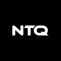 NTQ letter logo design with black background in illustrator, vector logo modern alphabet font overlap style. calligraphy designs for logo, Poster, Invitation, etc.