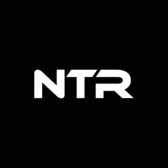 NTR letter logo design with black background in illustrator, vector logo modern alphabet font overlap style. calligraphy designs for logo, Poster, Invitation, etc.