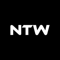 NTW letter logo design with black background in illustrator, vector logo modern alphabet font overlap style. calligraphy designs for logo, Poster, Invitation, etc.