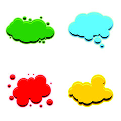 set of speech bubbles cloud logo simple icon design illustration