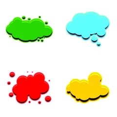 Möbelaufkleber set of speech bubbles cloud logo simple icon design illustration © Agus