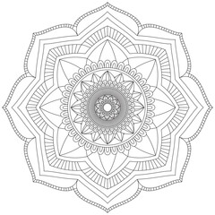 Leaf Flower Petal Coloring Mandala Art Simple Graphic Shape Vector Floral Oriental Outline Vintage Decorative Elements Pattern Illustration Islam Arabic Indian Turkish Mystic Religion Morals Lotus