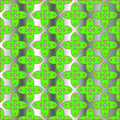  metal pattern on a green background. pattern for fabric, wallpaper, packaging. Decorative print.