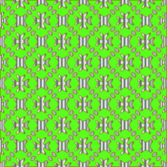  metal pattern on a green background. pattern for fabric, wallpaper, packaging. Decorative print.