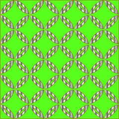 Naklejka premium metal pattern on a green background. pattern for fabric, wallpaper, packaging. Decorative print.