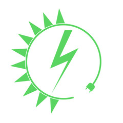 Renewable energy icon, graphic design template, lightning bolt, vector illustration