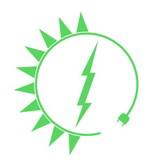 Renewable energy icon, graphic design template, lightning bolt, vector illustration