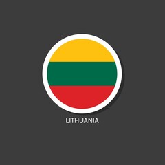 Fototapeta premium Lithuania flag vector circle shape.