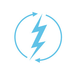 Renewable energy icon, graphic design template, lightning bolt, vector illustration