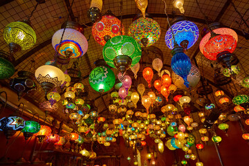 Fototapeta na wymiar Traditional arabic lanterns on the market