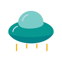 SpaceShip Flat Vector Line Icon Design