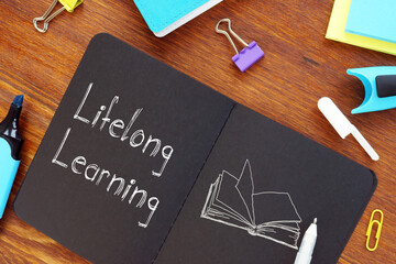 Lifelong learning is shown on the concept photo using the text