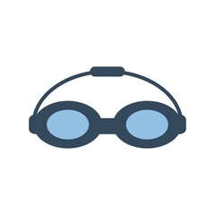Swimming Glasses Flat Vector Line Icon Design