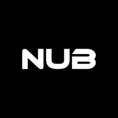 NUB letter logo design with black background in illustrator, vector logo modern alphabet font overlap style. calligraphy designs for logo, Poster, Invitation, etc.