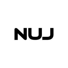 NUJ letter logo design with white background in illustrator, vector logo modern alphabet font overlap style. calligraphy designs for logo, Poster, Invitation, etc.
