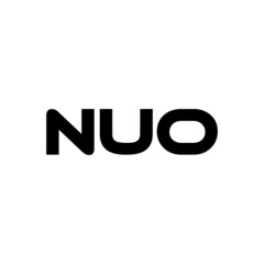 NUO letter logo design with white background in illustrator, vector logo modern alphabet font overlap style. calligraphy designs for logo, Poster, Invitation, etc.