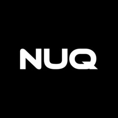 NUQ letter logo design with black background in illustrator, vector logo modern alphabet font overlap style. calligraphy designs for logo, Poster, Invitation, etc.