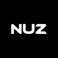 NUZ letter logo design with black background in illustrator, vector logo modern alphabet font overlap style. calligraphy designs for logo, Poster, Invitation, etc.