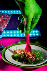 Alien Eating Dinner Club