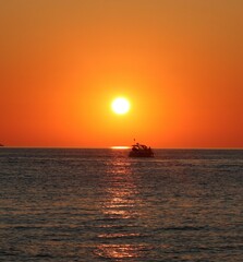 boat in the sunset
