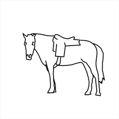 vector design sketch of a horse that can be ridden